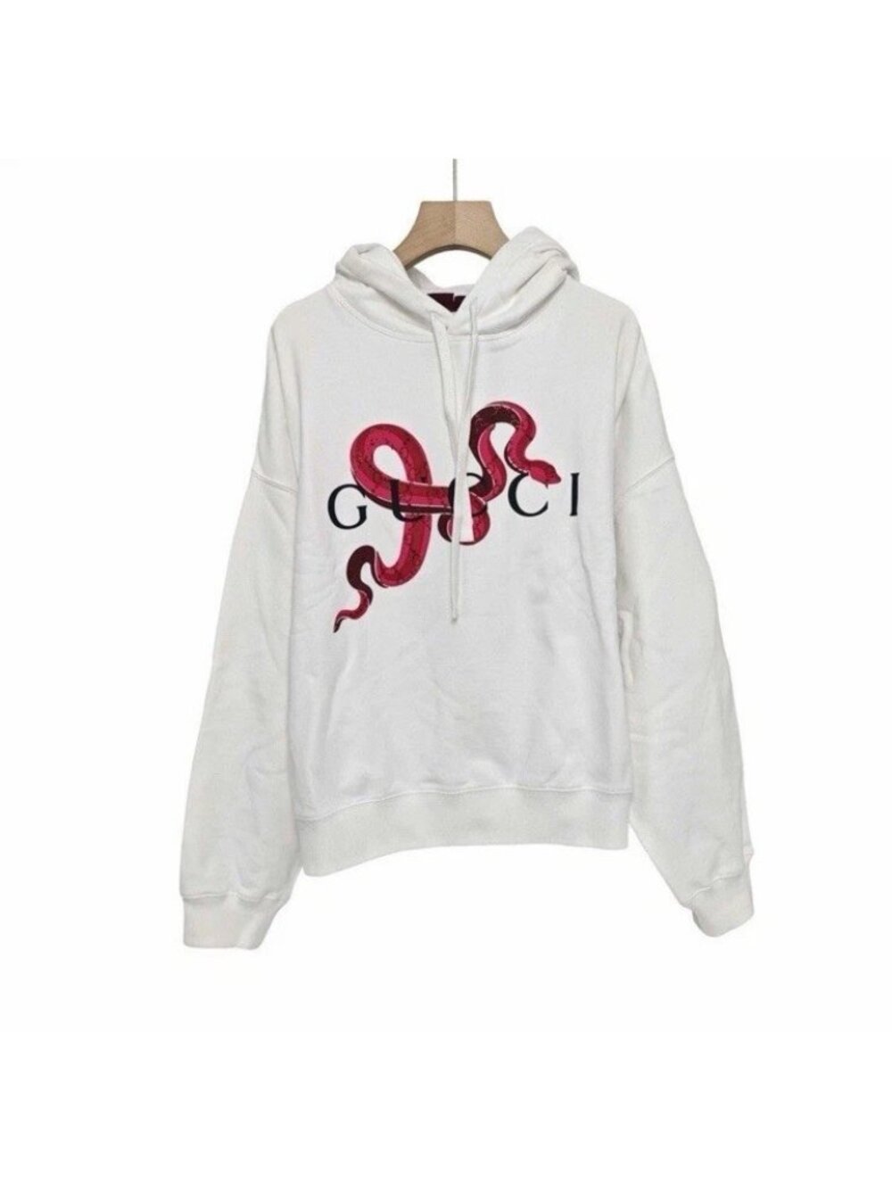 NWT GUCCI Snake Hoodie White 813705 Sz L 100% Authentic